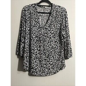 Two by Vince Camuto Floral Top L Women’s Liquid Knit Soft Stretchy Feminine
